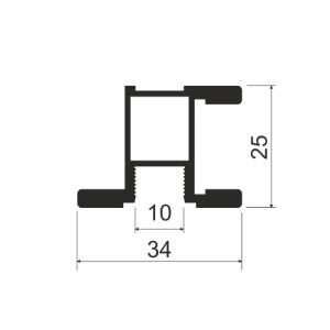 Профиль вертикальный симметричный MS140 Графит (A19)